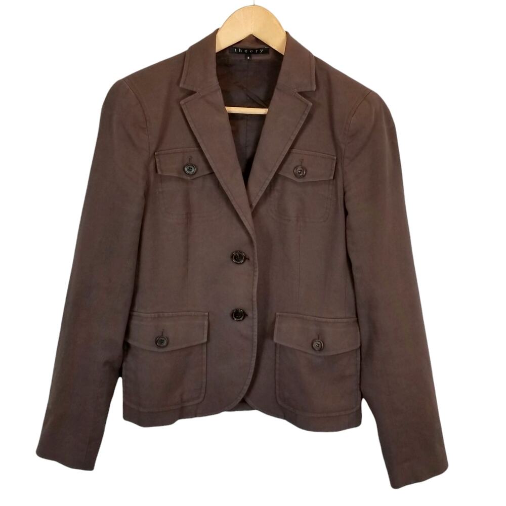 Theory Women's Brown Jacket Blazer Size 8